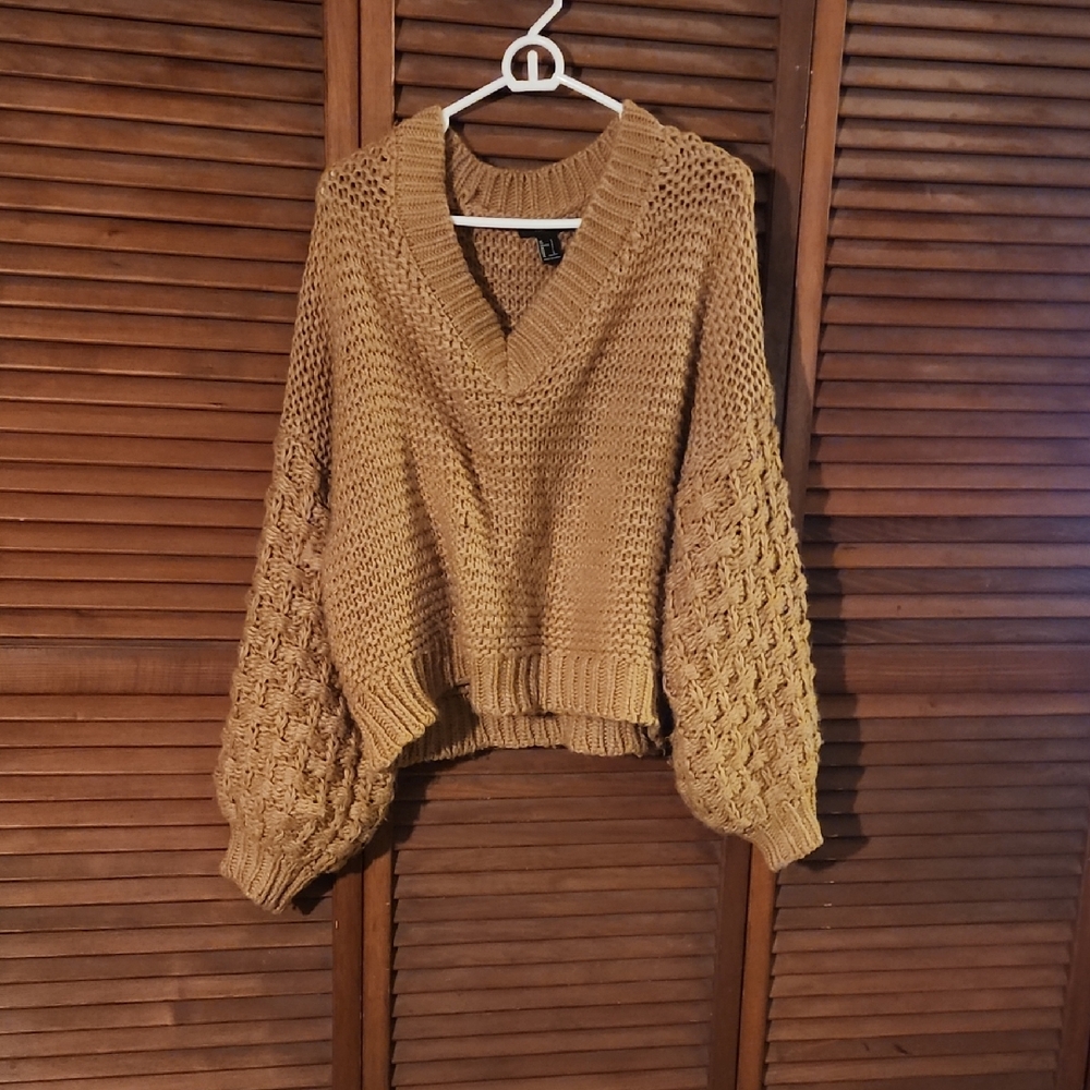 Forever 21 V-Neck Sweater - Brown
